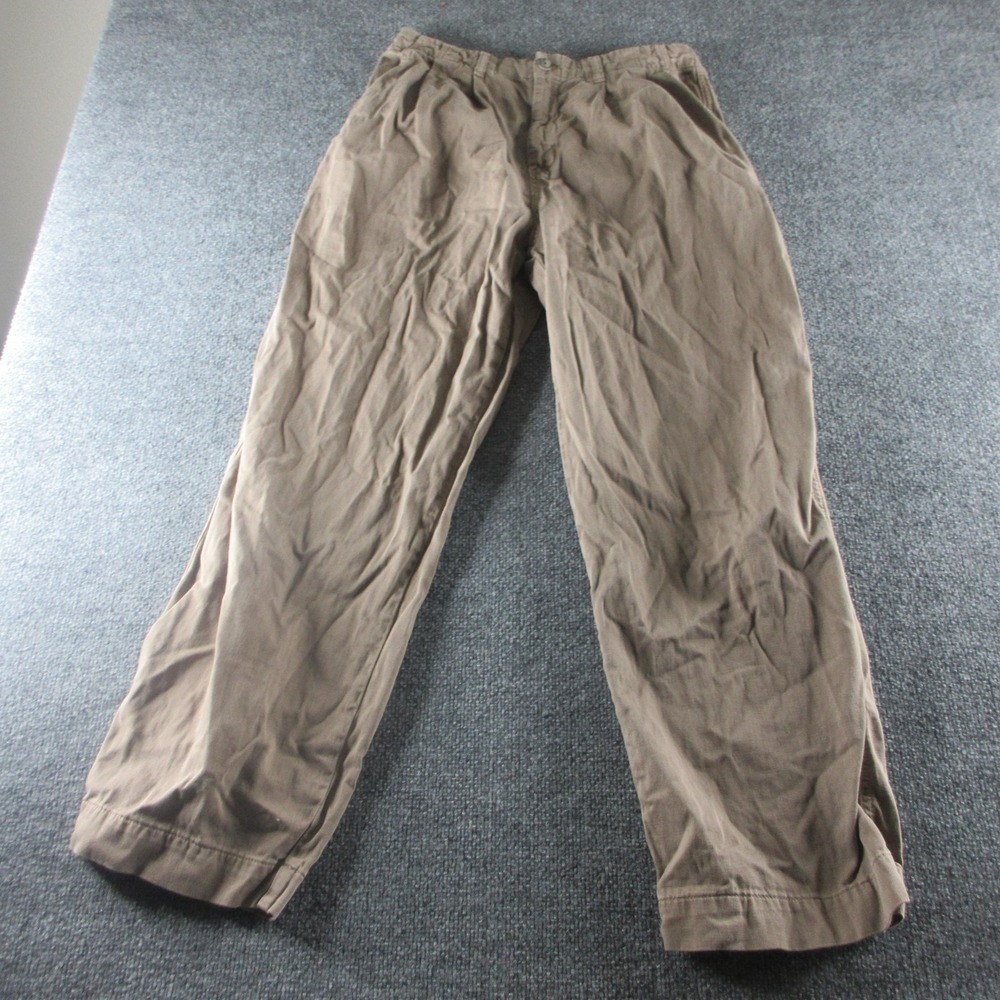 Free People Pants Womens 8 Brown Twill Relaxed Stretch Casual Khakis Flat Front